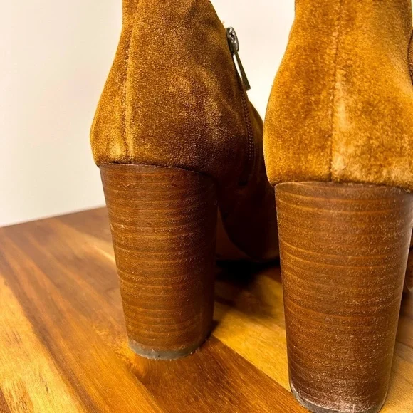 Jessica Simpson perforated suede open toe stacked heel booties - Picture 2 of 8